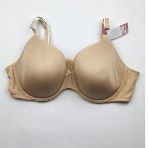 Cacique Lightly Lined T-Shirt Bra 46D Beige Nude Underwire Molded Cup Plus Size
